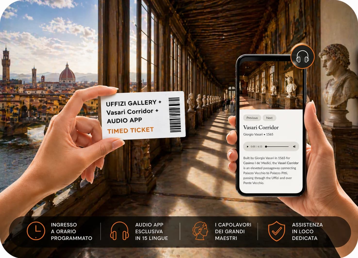 Corridoio Vasariano e Galleria degli Uffizi