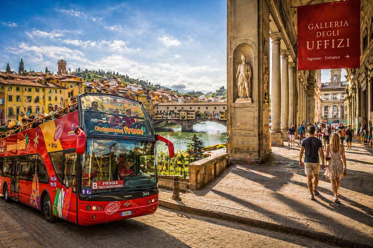 Uffizi Gallery + City Sightseeing Firenze